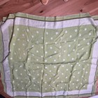 Vintage Tablecloth And 11 Napkins Set Sage Green Off White 60s 70s Polka Dot