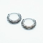 2pcs Stainless Steel Hoop Huggie Cloud Pattern Stud Earrings Men Women Piercing