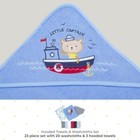Bath Hooded Towels   Washcloths Set For Babies  23-piece Gift Set  Navy Nautical
