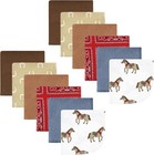 Unisex Baby Flannel Cotton Poly Washcloths  Cowboy 12 Pack  One Size