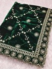 Green Embroidery Velvet Dupatta For Bride And Women Velvet Shawl Odhani Veil