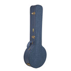 Crossrock Relief Series Wooden Case For 5 String Resonator Banjo-smoke Blue