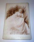 Antique Victorian Smiling   Laughing Baby  White Fashion Cabinet Photo  Cute  