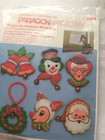 Vintage Paragon Felt Sequin Christmas Ornaments magnets - Makes 6 - Please Read