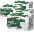 Curad Alcohol Prep Pads Swabs Wipes - 4box 400 Counts Isopropyl Wipes Thick Pad 