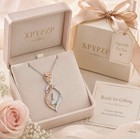 Xpypzp Butterfly Rose Pendant Necklace Silver rose Gold Pav    Gift Box