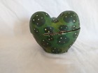 Vintage Rare Cute Hand Carved   Painted Frog Head Wood Storage Container