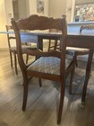 Duncan Phyfe Style Drop Leaf  1953 Mahogany Dining Set  4 Chairs