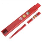 Japanese Lacquer Chopsticks Chop Stick Travel W  Case Red