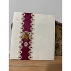 Vintage Cottagecore Padded Fabric Photo Album Lace   Burgundy Large Memory Book