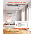 Uimoso Aluminum Folding Attic Ladder For Loft   Ceiling Height 9 8 -10 3 