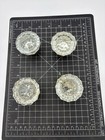 Vintage Antique Glass Door Knobs Brass 12 Point Lot Of 4