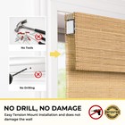 No Drill Cordless Roman Shades  Light Filtering Woven Natural Window Covering   