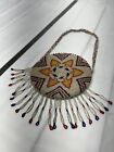 1910 Native American Bead Work Vintage Double Sided Bag