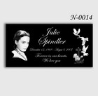 Headstone Tombstone 24x12x4 Inches Solid Black Granite Diamond Engraved