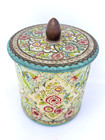 Vintage 1960 Daher Embossed Floral Tin Canister Blue Pink Made In Holland 7 