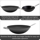 Lci-19008 Usa 14  Light Cast Iron Wok Pre-seasoned Non-stick With Stainless Stee