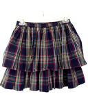 Hanna Andersson Girls Sunny Plaid Ruffle Skirt - Blue And Red - Us12 150cm