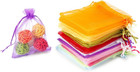 100 Pcs Organza Bags 3  4 Inches  Mixed Color Sheer Organza Gift Bags With Drawst