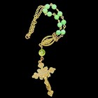 Uranium Glass Holy Rosary Single Decade Chaplet Vaseline Glowing Glowing   v4