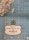 Vintage 1950s Hammond s World Map Mercator Projection Folding 49x32 5  Bell Ad