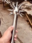 Medieval Hand Made Spiked Ball Mace Silver With Silver Deadly Morning Star