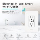 Moes Wifi Smart Usb 1c 1a Wall Outlet Receptacle Wall Plug Socket App Remote 15a