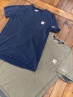 Lot Of 2 Carhartt Force Men s Small Pocket T-shirt Relaxed Fit Navy Green
