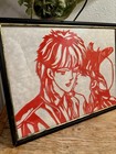Vintage 1980   s Original Paper Cutting Art  Framed Of Girl And Boy