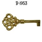 Ornate Antique Style Key - Cast Brass Key Polished Skeleton - Furniture Key
