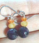 Studio Barse Sterling Silver Amethyst Carnelian  Aventurine Dangle Earrings 925