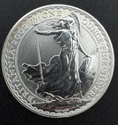 2002 Great Britain Silver Britannia   2 1 Oz  958 Silver Queen Elizabeth Ii Bu