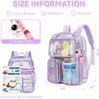 Purple Clear Backpack Heavy Duty transparent Backpacks  Stadium Approved