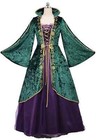 Women   s Cosplaydiy Medieval Green Velvet Dress Witch Cosplay Costume Robes Xxxl