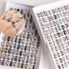 50pcs Cholesale Bulk Lot Mixed Stainless Steel Rings Men s Fashion Wedding Ring