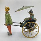 Vintage Lehmann Tin Windup Masuyama Rickshaw Toy Germany
