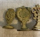Lot 6 Vtg Gold Brass Scroll Top Wax Seal Sealing Stamps Letter Envelope Italy 70