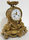 Antique French Bronze Ornate Mantel Clock 8-day  Time bell Strike  Key-wind