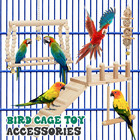10 Pcs Parrot Swing Toys And Bird Perches Platform With Climbing Ladder Chewing