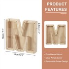 Wooden Letter Piggy Bank  Letter M  1 Pcs