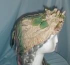 Magical Antique Hat Victorian 1860 Civil War Era Pale Gray Silk