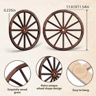 Set Of 2 Vintage Wood Garden Wagon Wheels  Rustic Decor  brown  12 Inch 