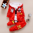 3pcs Kids Baby Boy Girl Mickey Coat t Shirt pants Outfits set Boy Autumn Clothes