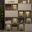 Acrylic Display Case With Led Light  Black Base  Clear Showcase  12x12x12in 