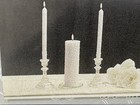 Wedding Unity Candle Set White Pearl Swirl Ceremony Candles Nib 3 Piece Decor