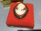 Vtg Estee Lauder Carnelian Cameo Solid Perfume Collectible Compact With Box Nos