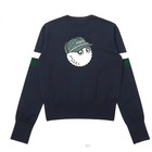     authentic Women M lbon Charm Embroidery Golf Knit Shirt Hoodie Sweater Top Sml