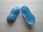 Peanut Hard Plastic Nut Shaped Candy Container Planters Embossed Blue 1950s