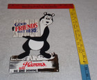Vintage Hamm s Beer Bear  Drinking Hamms 12  Porcelain Metal Gasoline   Oil Sign