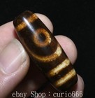 1 3   Old Tibet Buddhism Natural Agate 2 Eyes Dzi Beads Exorcism Amulet Pendant